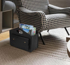 HofferRuffer Magazine Basket Holder, Foldable Magazine Rack, Document File Holder Organizer, File Folder, Newspaper Storage Bin Organizer for Home or Office (Black Magazine Basket)