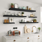 Vivelove Single Floating Shelves 36 inch Long, 10 in Deep Shelves Wall Mounted for Bedroom, Bathroom, Living Room, Kitchen, Office, Modern Shelf Home Decor, Set of 1, Black