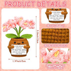 Wavwavw Coworker Leaving Gifts for Women Men, Positive Flower Doll Crochet with Card Funny Farewell Going Away Goodbye Gifts for Coworkers Employee Teacher Friends Retirement(Cute Style)