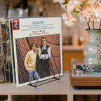 Vinyl Record Holder Storage, 5 Slot Metal Record Stand Magazine Newspaper Album Display Rack Desktop Triangle File Holders for Office Home Black