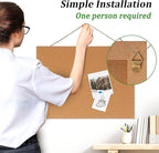 DOLLAR BOSS Magnetic Cork Board, 16" x 12" Small Cork Bulletin Board 0.7" Thick Frameless Corkboards for Walls Pin Notice Board with 8 Magnets 10 Pushpins for Home Office Kitchen School Decor Display