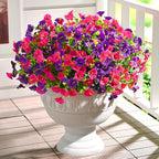 Waipfaru Artificial Flowers for Outdoors, 24 Bundles Faux Plants Outdoor, UV Resistant Artificial Plants Outdoor, Silk Petunias Fake Flowers for Outside Home Decor Planter Porch Decoration, Mix Color
