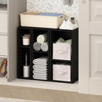 Furinno Reed 2-Tier Closet Organizers and Storage, Closet Organizer, Open Shelf Closet Storage, for Wardrobe, Bedroom, Living Room, 6-Inch Width, Blackwood