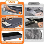 Under Bed Storage Containers with Lids - 2 Pack, Foldable and Stackable Clothes Storage Bags with Clear Window, 3-Sided Handles and Label Slot for Clothing, Blankets, Pillows (Grey)