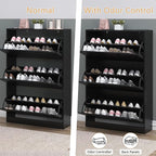 Shoe Cabinet with Odor Control and Back Panels, Deodorizing Slim 3-Flip Shoe Storage Cabinet for Entryway, Freestanding Hidden Shoe Rack Organizer for Entrance, Hallway, Bedroom