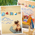 Sintuff 36 Pieces Summer Tree Ornaments Beach Wooden Hanging Ornaments Summer Tree Decorations Hawaiian Pendant Watermelon Flamingo Decorations for Luau Seaside Party Supplies