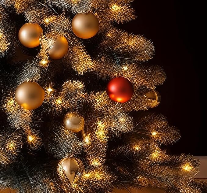 Emopeak 12Pcs Christmas Balls Ornaments for Xmas Christmas Tree - 4 Style Shatterproof Christmas Tree Decorations Hanging Ball for Holiday Wedding Party Decoration
