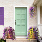 Fake Artificial Flowers for Outdoors, 4 Pcs Faux Hanging Pansy Flowers Spring Summer Decor, UV Resistant No Fade Fake Plants Silk Flower for Planter Front Door Porch Patio Yard Garden(Mixd Purple)