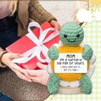 HEXMOZ Gifts for Mom from Daughter, Son - Birthday Gift, Ideas for Mothers, Mamas, Mother-in-Law - Handmade Collectible Turtle Daisy Doll Crochet Emotional Support with Positive Card