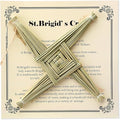 Bucherry St. Brigid's Wall Cross Decor Irish Gift Cross with History Card for Irish Blessing Gift for Celtic Imbolc Decor(Classic Style,8 in,Green)