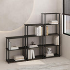 Furinno Turn-N-Tube Book Shelf, 4-Tier Bookshelf, Bookcase with Multipurpose Compact Display Rack, 11.6 x 23.6 x 43.2, for Living Room, Bedroom, Home Office, Espresso/Black
