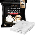 GENIE SPACE XXL Vacuum Storage Bags for Clothes, Bedding and Wardrobes – 43x35 in, Airtight, Reusable and Odor-Proof Space Saver Bags with Double Zipper Seal, 2-Pack