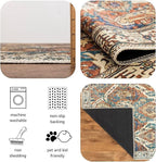 Keen Home Design 5x7 Rug - Machine Washable Area Rug with Non-Slip Backing, Ideal for Living Room, Dining Room, Bedroom - Vintage, Easy Clean, Durable, Low Pile Rug - (5' x 7')