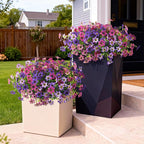 Artificial Fake Flowers for Outdoors 12 Bundles Faux Silk Flower Spring Decoration Artificial Fake Plants Outdoor Plastic Flowers UV Resistant No Fade for Home Planter Porch Patio Yard Decor