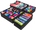 Sorbus® Set of 4 Foldable Drawer Dividers, Storage Boxes, Closet Organizers, Under Bed Organizer (Black)