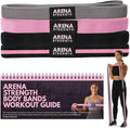 Arena Strength Long Fabric Full Body Resistance Bands Set of 4 and Pull Up Assistance Bands | Cloth Resistance Bands Loop with Fabric Exercise Resistance Bands Workout Guide