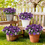 Artificial Fake Flowers for Outdoor, 8 Bundles Faux Plants Silk Flowers Spring Decoration UV Resistant No Fade Plastic Flowers for Outside Planters Home Porch Patio Yard Garden Decor