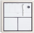 U Brands Rustic Weekly Dry Erase Board with White Wooden Frame, Office Supplies, 14” x 14”
