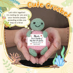 HEXMOZ Gifts for Mom from Daughter, Son - Birthday Gift, Ideas for Mothers, Mamas, Mother-in-Law - Handmade Collectible Turtle Peony Doll Crochet Emotional Support with Positive Card