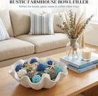 DomeStar 24PCS Blue Decorative Balls for Bowl Centerpiece, 2 Inch Rattan Balls Bowl Fillers Decor - Wicker Twig Orbs Spheres, Wedding Home Vase Table Decor