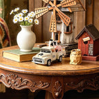 Huray Rayho Farmhouse Metal Truck Table Decor,with Eggs Bacon Milk, Long-Lasting Printing, Vintage Centerpiece Decoration for Home Office Bathroom Shelf Tiered Tray, Gifts Packaging for Women Mom