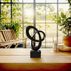 Dosker Knot Decor Mobius Stripe Statue,Modern Abstract Sculpture for Home Decor,Coffee Table Decor for Living Room,Office(Black)