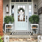 2 Pcs White Wreath Sash for Front Door Linen Wreath Ribbon Bow for Yard Porch Garland Home Decor