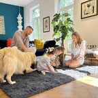 OLANLY 2x7 Machine Washable Runner Rugs for Hallway, Soft Fluffy Shaggy Bedside Rugs for Bedroom, Living Room, Indoor Floor Carpet for Kids Girls and Boys, Nursery Rooms, Home Decor Aesthetic, Grey