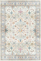Lessymo Washable Rug for Entryway, 2x3 Kitchen Rugs Non Slip Bathroom Rug, Small Door Mat Indoor Entrance Front Door, Stain Resistant Ashen Charcoal Floral Decor, Multi/Ivory