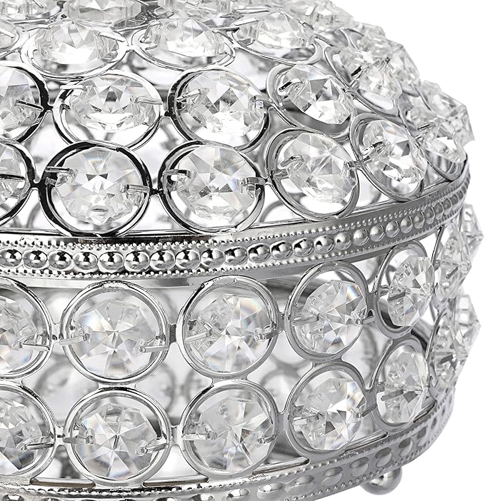 Hipiwe Crystal Mirrored Jewelry Box Trinket Organizer Box Luxury Decorative Ring Box Earrings Storage Holder Keepsake Box Birthday Christmas Gift for Women, X-Large