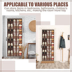Windyun 40 Over the Door Shoe Organizer Large Breathable Mesh Pockets Hanging Shoe Rack for Closet Brown Behind Door Hanger Storage Holder Nonslip Hooks for Women Men Entryway Bedroom Utility Room