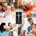 Baby Wall Cross Baptism Gifts for Boys, 7-inch Silver Praying Catholic Boy Baptism Crosses for Christening, First Holy Communion & Baby Dedication Gifts, Baptismal Cross Newborn Nursery Decor