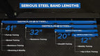 Serious Steel Fitness 32" Resistance Training Bands (Portable Exercise Band System Training Bands- Great for Individuals Under 5'10")