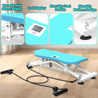 Ski Exercise Machine for Home Ski Simulator Balance Board with Resistance Bands Indoor Skiing Fitness Equipment for Full Body Cardio Core Leg and Arm Workout Balance Machine with Non-Slip Base Blue