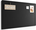 Fluxynara Bulletin Board,35.4" x 23.6" Cork Board Alternative with 12 Safe Removable Adhesive Tabs, Foldable Felt Pin Board for Home Office, Classroom, Bedroom,Entryway for Walls—Black