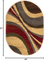 Unique Loom Barista Collection Area Rug - Ngada (2' 2" x 3' 1" Oval, Beige/Red)