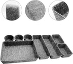 8pcs Drawer Organizers, Separators, Storage Box,Felt Storage Bins Inserts Tool Containers Toy Basket Shelf Cubes Foldable Drawer Dividers Desk Organisers - Grey