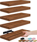 Sorbus Floating Shelves for Wall – 16 Inch Floating Shelf for Kitchen, Bedroom, Living Room, Bathroom, Home & Wall Decor - Mounted Bathroom Shelves with Invisible Brackets (Walnut, 5 Pack)