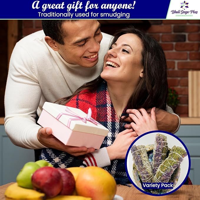 Sage Smudge Kit for Cleansing Negative Energy, Home and Creating The Energy of Happiness Rosemary & Lavender Sage Smudge Sticks with White Sage Pack of 3