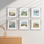 Vittanly 12x12 Picture Frames Set of 9, Shatter Resistant Plexiglass, Display 8x8 Pictures with Mat or 12x12 without Mat, Photo Frames for Wall Mount, Engineered Wood, Distressed White
