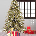 Emopeak 24Pcs Christmas Balls Ornaments for Xmas Christmas Tree - 4 Style Shatterproof Christmas Tree Decorations Hanging Ball for Holiday Wedding Party Decoration (Silver, 1.3"/3.2CM)