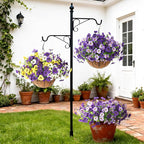 INQCMY Artificial Fake Pansy Flowers for Outdoor, 12 Pcs Faux Silk Pansies Flower for Spring Summer Decoration, UV Resistant Fake Plants for Outside Planter Porch Yard Patio Home Decor(Double Purple)