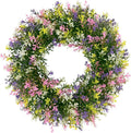 U'Artlines 17" Spring Summer Wreath for Door Green Boxwood Wreath Greenery Hanging Garland for Home Wedding Wall Window Decoration Colorful