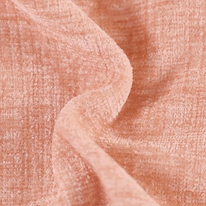 CaliTime Throw Pillow Covers Decorative 18 X 18 Inches Pack of 4 Cozy Chenille Cushion Cases for Couch Sofa Bed Living Room Home Dusty Pink