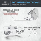 Modern JP Adhesive Hat Hooks for Wall (16-Pack) - Hat Rack for Baseball Caps, Minimalist Hat Display, Strong Hold Hat Hangers for Wall - USA Patented, Clear