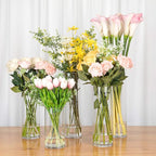 WGV Cylinder Vase Bulk, Diameter 5", Height 14", Clear Glass Floral Planter Container, Tall Centerpiece Arrangement for Wedding Party Event Home Office Decor, 12 Pieces