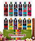 Blunt Black Hand-Dipped Incense Sticks | Premium 24 Assorted Packs - 288 Sticks, 11" Long | Aromatherapy with Long Burn Time | Free Wooden Stick Holder (Scents May Vary)