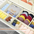 Clothes Organizer, Storage Drawer, 12 Piece Fabric Drawer Organizer Foldable Wardrobe Divider for Clothing, Underwear, Socks, Bra and Scarf, Home Storage Box in Drawers and Closet