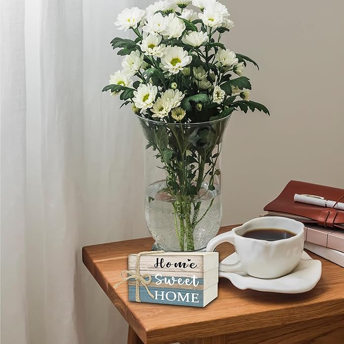 Mini Decorative Books For Home Decor, Small Wood Book Stack For Table Decor, Home Sweet Home decoration Books For Living Room Bookshelf, Farmhouse Stacked Books decoration（L50)