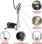 Sunny Health & Fitness Elliptical Exercise Machine, Silent Magnetic Fully Body Training with Pulse Rate Grips, LCD Performance Monitor Equipment for Home Gym, Adjustable Resistance SunnyFit App Access